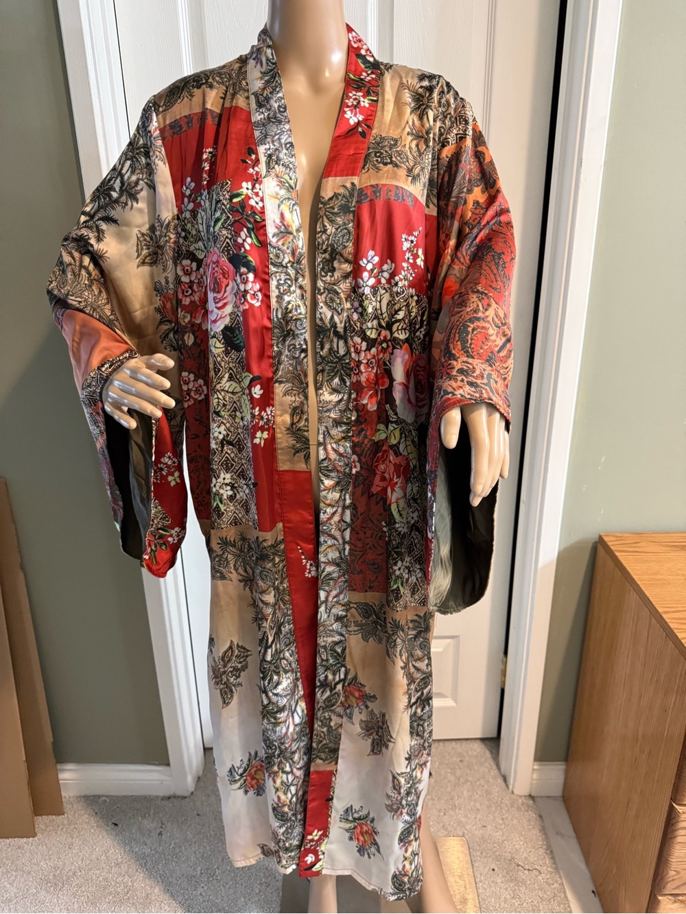NWT Paparazzi Japanese Garden Kimono Robe Size XL Missing Belt
